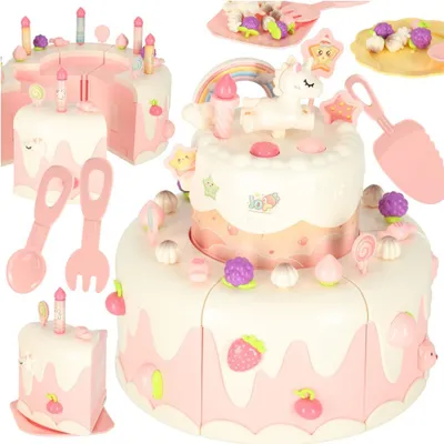 Immagine prodotto di Set per tagliare la torta di compleanno, 16 pezzi, rosa