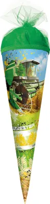 Produktbild von ROTH Geschenk-Schultüte klein Mähdrescher 50 cm rund Tüllverschluss Zuckertüte Schulanfang
