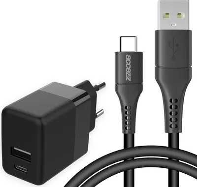 Produktbild von Accezz Wand-Ladegerät 20W + USB-C- auf USB-Kabel - 1m - schwarz