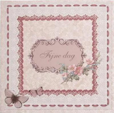 Produktbild von Clayre & Eef – antike niederländische Grußkarte, 13,5 x 13,5 cm