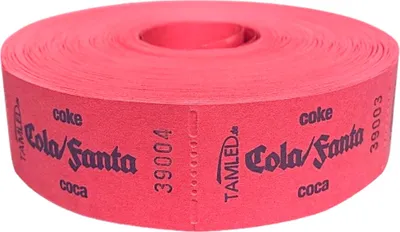 Produktbild von Bonrolle Cola/Fanta rot dreisprachig 1000 Abrisse perforiert fortlfd. nummeriert