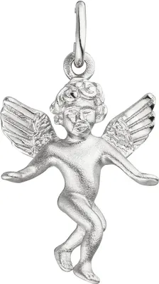 Produktbild von Anhänger Engel Engelchen aus 925 Sterlingsilber, rhodiniert und teilmattiert