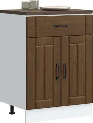 Produktbild von Hochwertig Küchen-Unterschrank Lucca Braun Eichen-Optik Holzwerkstoff 853734