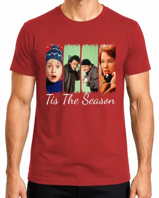 Zdjęcie produktu dla Koszulka męska Tis The Season Home Alone Kevin Wet Bandits Christmas Gift, czerwony, XL