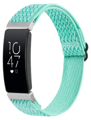 Produktbild von By Qubix passend für Fitbit Inspire 2 & Ace 3 elastische Solo Loop Nylonarmband - Türkis