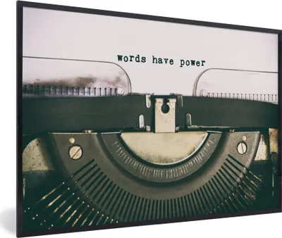Produktbild von MuchoWow® MuchoWow® Gerahmtes Poster Schreibmaschine - Vintage - Zitate 60x40 cm - Poster mit zchwarzem Bilderrahmen - Printing - Wanddeko Schlafzimmer