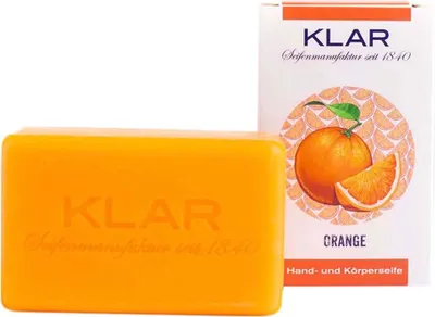 Image de Klar Seifen Orangenseife 100g, Cosmos zertifiziert, palmölfrei, für normale Haut