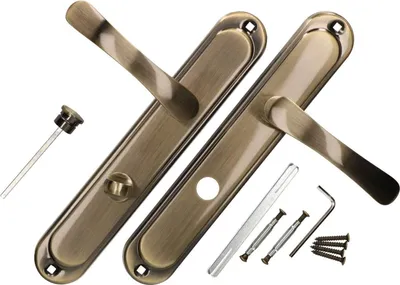 Produktbild von KOTARBAU Türdrücker 72 mm WC/BAD Türgriff Patin Türbeschlag Türklinke Drückergarnitur Langschild Türdrückergarnitur Innentür Außentür Handgriff Torbeschlag (Ausführung WC, 72 mm)