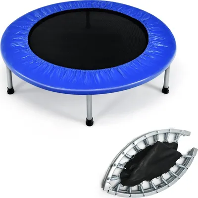 Obrázok produktu pre KOMFOTTEU Mini trampolína Ø96 cm trampolína Fitness trampolína Skladacia trampolína pre deti s nosnosťou 150 kg s protišmykovými nohami na tréning v interiéri a exteriéri