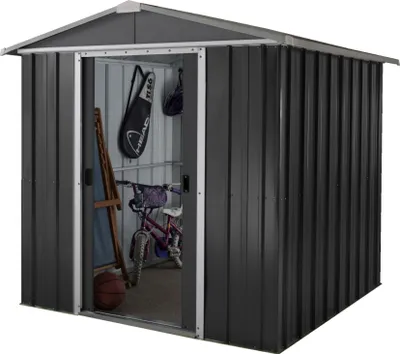 Produktbild von Yardmaster Metall-Gerätehaus "Heidelberg 67" anthrazit 3,85 m² ohne Bodenrahmen