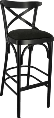 Image de Tabouret de restaurant en Bois,Simili cuir Noir pour Interieur