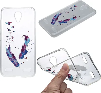 Produktbild von Henna Cover für ZTE Blade V8 Case Schutz Hülle Silikon Federn Bunt
