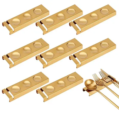 8er-Set goldene Besteckablage aus Edelstahl, Besteckhalter