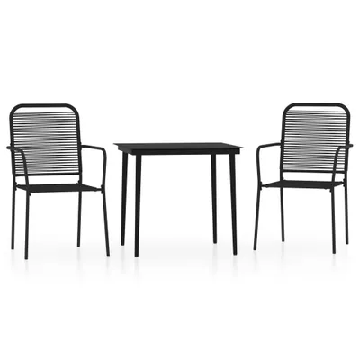 Immagine prodotto di vidaXL Set da pranzo da giardino a 3 pezzi nero