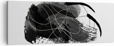Produktbild von Bild auf Leinwand - Leinwandbild - Einteilig - Abstraktion Schwarz Flecken - 140x50cm - Wand Bild - Wanddeko - Wandbilder - Leinwanddruck - Bilder - Wanddekoration - Leinwand bilder - AB140x50-4368