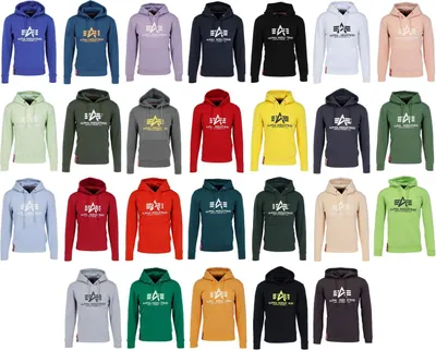 Produktbild von ALPHA INDUSTRIES - Basic Hoody 178312 Print Herren Kapuzenpullover, Größe:M, Farbe:White