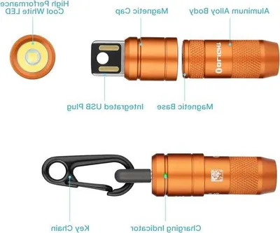 Image de Lampe de camping Mini LED de 50 lm et 195 g - IPX6 - Lampe de secours - Lampe orange