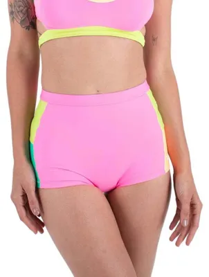 Zdjęcie produktu dla Spodenki kąpielowe damskie marki Hurley, styl retro, kolorowe panele, rozmiar M