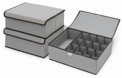 Produktbild von Aufbewahrungsboxen mit Deckel, Organizer, 2er-Set, faltbare Stoffbox, Aufbewahrungsboxen, Organizer mit Deckel 44 x 29 x 12,5