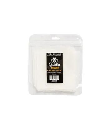 Produktbild von Qnubu Rosin Press Bag 37 µm, 11 x 11 cm, 10er Pack – Nylon-Pressbeutel mit 37 µ Maschenweite für saubere Rosin-Extrakte, 10 Stück