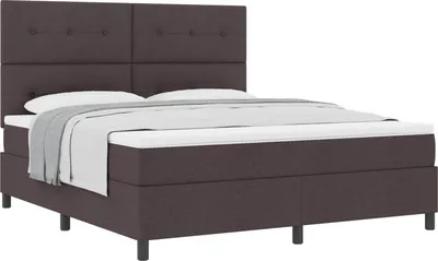 Productafbeelding van vidaXL Boxspringbed met matras, donkerbruin, 180 x 200 cm, gestoffeerd