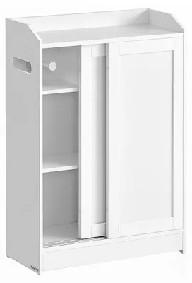 Zdjęcie produktu dla Szafka łazienkowa z miejscem do przechowywania – regulowane półki – 20 x 60 x 80 cm – biała