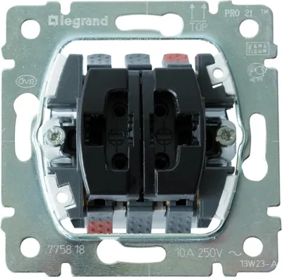 Produktbild von Legrand 775818 Einsatz Wipptaster Doppelwechselkontakt