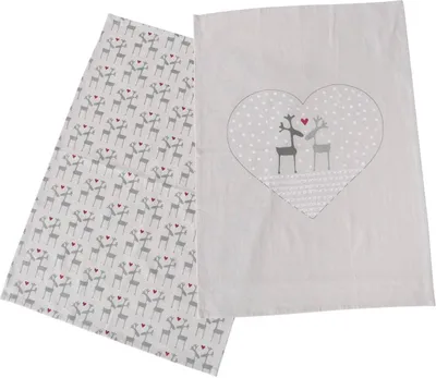 Produktbild von Küchentücher mit festlichem Muster LOVELIES, 50 x 70 cm, 2er-Set