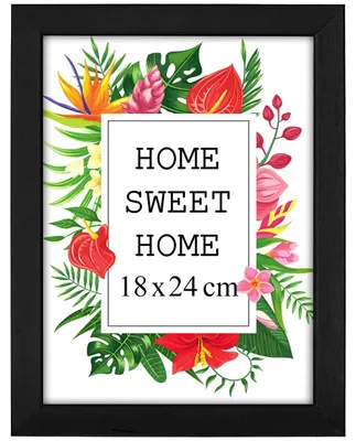 Produktbild von MG Design Schwarz Bilderrahmen 18 x 24 cm - Aus echtem Holz mit Acrylglas, zum Aufhängen & Aufstellen, für Fotos, Poster & Puzzle
