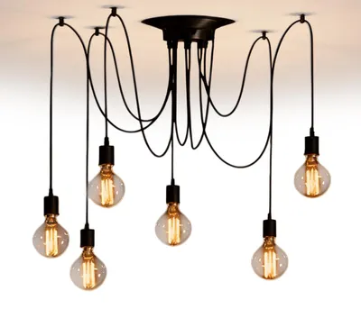 6-flammige Spinnen-Hängelampe Retro E27 Deckenlampe 1,5 m Kabel