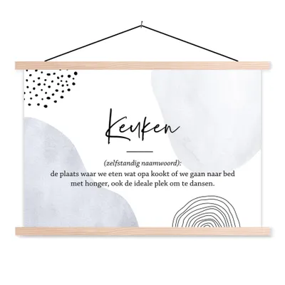 Produktbild von MuchoWow® Textilposter Küche - Großvater - Zitate - Wörterbuch - Definition Küche 60x40 cm mit holzfarbenen Rahmen - Bilder