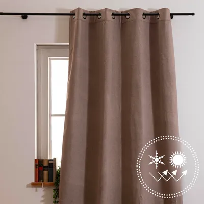 Produktbild von Thermovorhang Morey mit Ösen uni natur 140x260cm