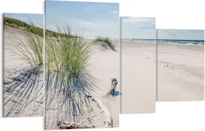 Produktbild von Bild auf Leinwand - Leinwandbild - 4 Teile - Mrzezyno Strand Meer - 120x70cm - Wand Bild - Wanddeko - Wandbilder - Leinwanddruck - Bilder - Wanddekoration - Leinwand bilder - Wandbild - DL120x70-4281
