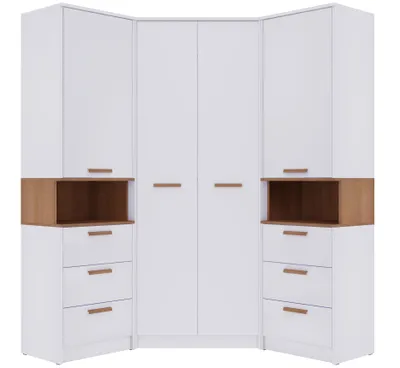 Produktbild von Marmex Möbel Schrank-Set GRANT SET 17N Weiß 2 Regale, 1 Eckschrank