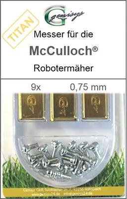 Produktbild von 9 TITAN Messer Ersatzmesser Klingen 0,75mm kompatibel mit McCulloch Rob R600 R1000 Mc Culloch