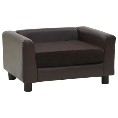 Produktbild von vidaXL Hundesofa Braun 60x43x30 cm Plüsch und Kunstleder
