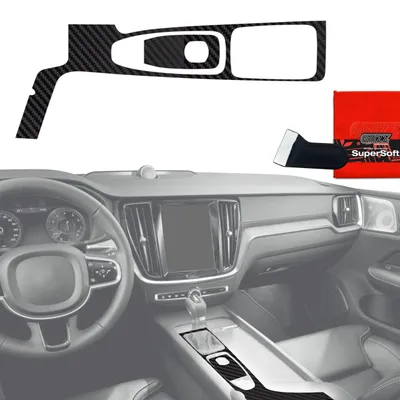 Obrázek produktu pro Ochranné fólie 2 v 1 Grizz Protector pro středovou konzoli – Volvo XC90 D4 (2017–2018), matný karbonový vzhled, odolné proti otiskům prstů