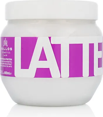 Produktbild von Kallos Latte Hair Mask 800ml, 800 ml, Frauen, beschädigtes Haar, Nährend, Glanz, Weichmachend, Milcheiweiß, Topf