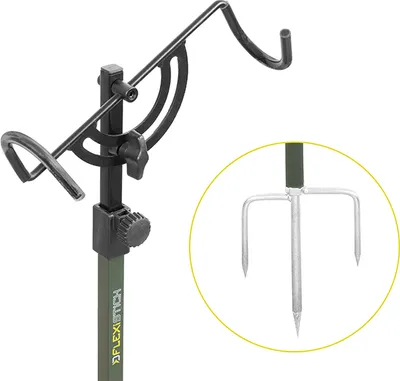 A fishing rod holder with a spike base.