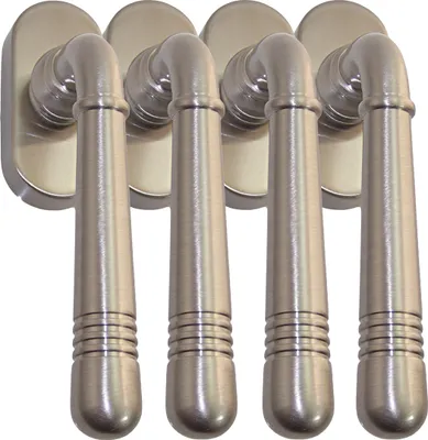 Produktbild von Fenstergriff Set 4 x FG Helena 1672 Nickelmatt Rasterolive Fensterbeschlag Drücker
