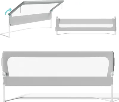 Produktbild von Jayseuw 180cm Kinder Bettschutzgitter Bettgitter Kinderbettgitter Babybettgitter Klappbar Höhenverstellbar Rausfallschutz für Kinder & Elternbetten Bett