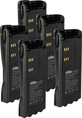 Produktbild von vhbw 5x Akku kompatibel mit Motorola GP338, GP580, GP339, GP540, GP340, GP360, GP640, GP380, GP680 Funkgerät, Walkie Talkie (2100 mAh, 7,2 V, NiMH)