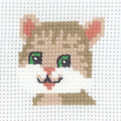 Produktbild von Permin Kreuzstich Stickpackung "Katze", Zählmuster, 8x8cm