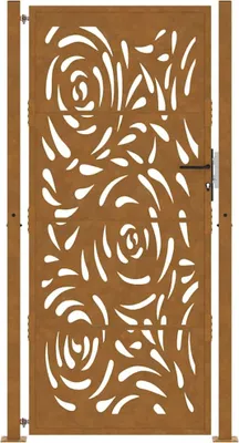 Obrázek produktu pro vidaXL Zahradní brána 100x200 cm z odolné oceli s plamenným designem