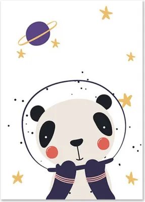 Produktbild von TPFLiving Kunstdruck LW-1046 (OHNE RAHMEN) Poster - Leinwand - Wandbild - Hochauflösender Giclée-Druck, langlebig und hochwertig - Pandabär, Giraffe, Zebra, Fuchs, Weltall, Rakete - Für Kinderzimmer -  - Größe: 15x20cm