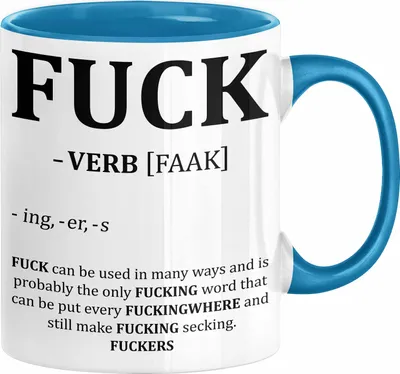 Produktbild von F*** Tasse Geschenk Schimpfwort 18+ Geschenkidee Männer Frauen Arbeitskollege Geschenkidee Kaffee-Becher (Blau)