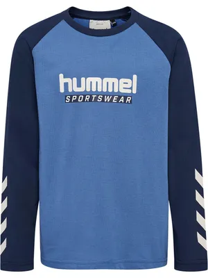 Produktbild von Hummel Logo Langarm-t-shirt Blau 5-6 Years Junge Blau 5-6 Years
