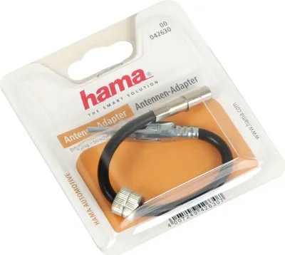 Produktbild von Hama Antenna Adapter Plug DIN - Socket Hirschmann Type, Antennenadapter, Männlich, Weiblich, Schwarz, Rundkabel, 105 mm