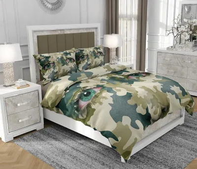 Produktbild von Bettwäsche 160x200 cm + 2x70x80 cm, 3-teilig, 100% Baumwolle, Satin, Reißverschluss, Bunt - SOVIO | So.0211