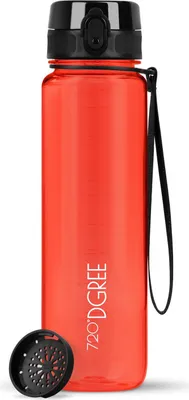 Produktbild von uberBottle crystalClear Trinkflasche mit Sieb 1000ml / Watermelon Red/ 720DGREE